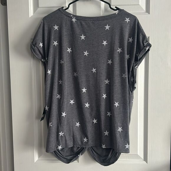 Lucky Brand NEW Twist Front Star Print Short Sleeve Tee Size XL - Picture 5 of 5